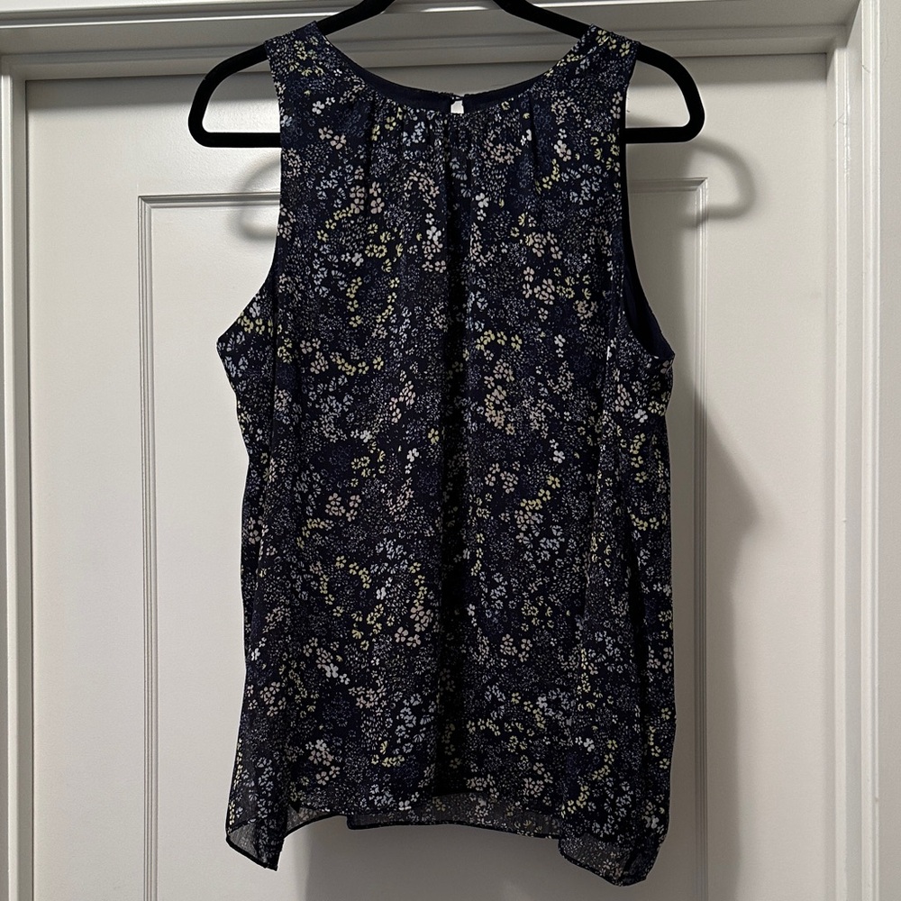 Vince Camuto Midnight Blue Floral Sleeveless Top